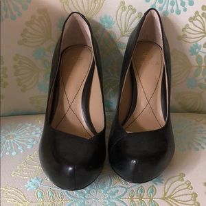 Idols black leather heels